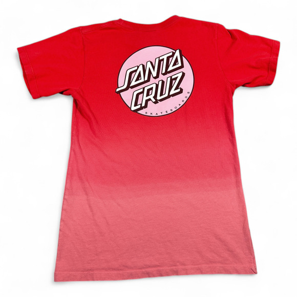 Santa Cruz Shirt Adult SMALL Red Pink Two Tone Skateboards Logo Skater - Picture 2 of 7